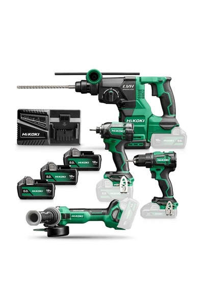 HİKOKİ Set scule, o masina de gaurit/insurubat, un ciocan rotopercutor, o cheie de impact...