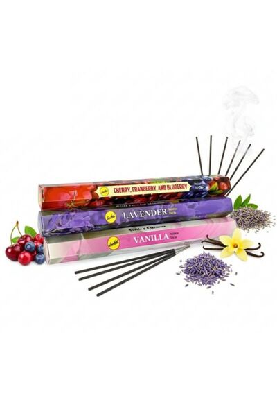 Uretti - Okay 5711 3’lü Tütsü Seti – Vanilya / Lavanta / Kiraz - 60 Adet