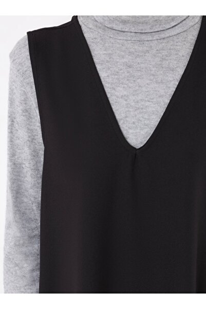 Refka Thick Strap Pocket Detailed Hijab Dress - Black -