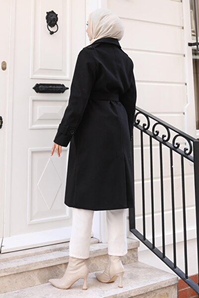 Missvalle Μπουφάν με ζώνη μαύρο 19271