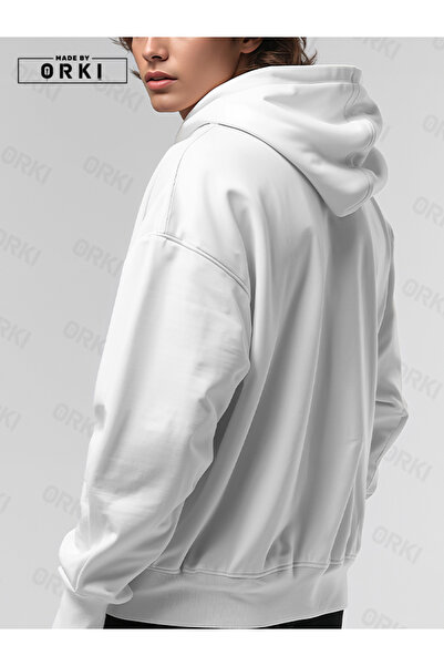 EFFRENATU Scary Wolf Printed Oversized White Hooded Sweatshirt Black Pants Jogger – Comfortable and Stylish Hoodie