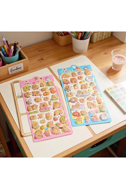 Choice Cartoon Capybara 3D Relief Crystal Stickers DIY Scrapbook Sticker Case Decoration Gifts