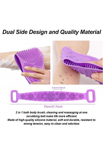 MaffStuff Purple Silicone Exfoliating Bath Sponge 71x12x0.5 cm – Cleansing and Relaxing Massage