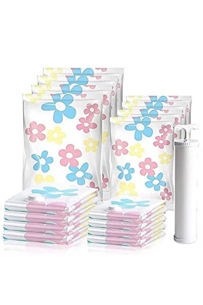 COOYA Vacuum Storage Bags, 10pcs Vacuum Compressed bag with Hand Pump, Wardrobe Organizer Bag