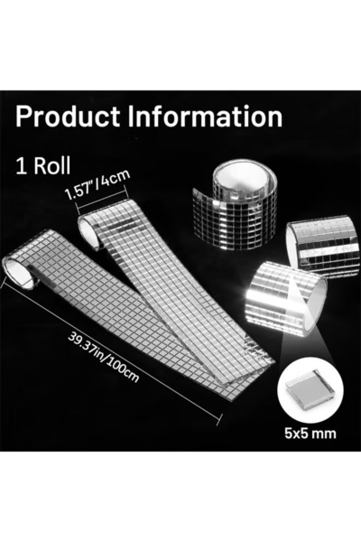 Generic Disco Ball Tiles, Self-Adhesive Mirror Tiles for Crafts, Small Mirror Mosaics Tiles for Indoor