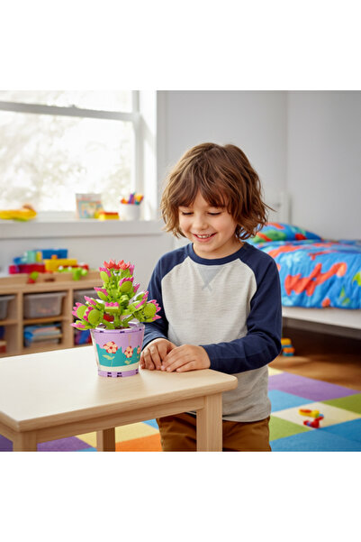 zola Set of 172 3D construction pieces, bonsai with flowers and puppy, plastic, 11.6 x 13.5 cm, multicolor