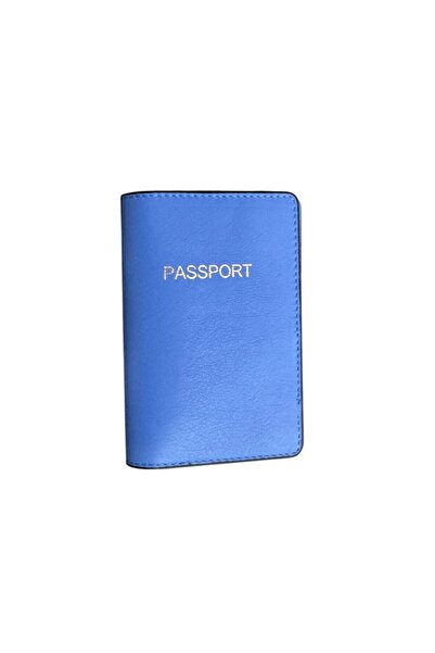 Seyahataksesuar Navy Blue Leather Passport Cover