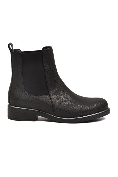 Pierre Cardin Black Floater Fur Non-Slip Easy to Wear Elastic Women's Boots Pc-55086 Z