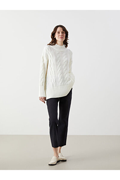 LC Waikiki Crew Neck Self Patterned Women's Knitwear Sweater