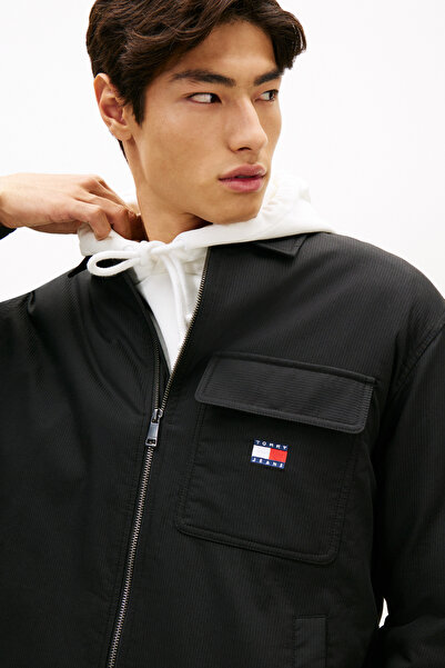 Tommy Hilfiger Tjm Padded Tech Cord Men's Black Overshirt