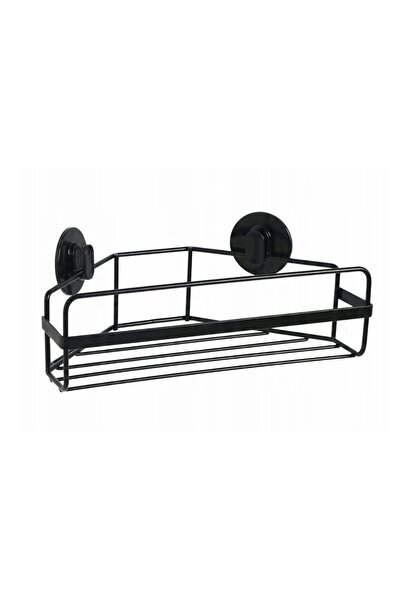 SEPIO Etajera pentru baie cu prindere pe perete, 14,5x26x8 cm, negru,