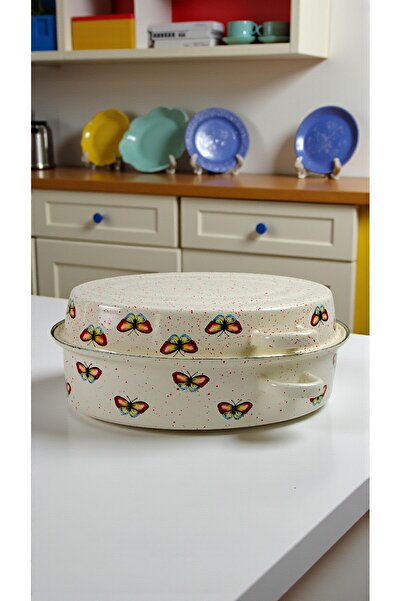 İnci Emaye 36.5 cm Enamel Clam Pot, Serving, Dining, Camping, Picnic, Dowry, 9500 ml