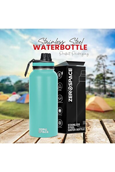 Generic ZeroSpace Stainless Steel Water Bottle 1L Double Wall Vacuum Insulated (Green)