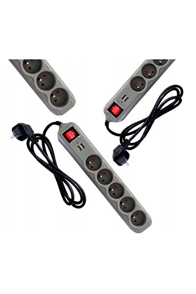 Kraft Power extension cord with 5 normal sockets and 2 USB, cable length 1.5 meters,