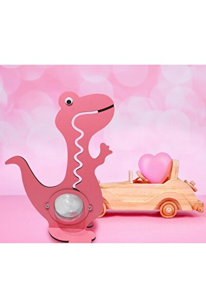 AtelierRed Dino Kumbara Pembe Renk isim eklenebilir