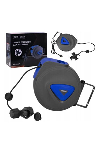 Kraft Electrical extension cable with automatic retractable drum, 20m, 3 x 1.5 mm,