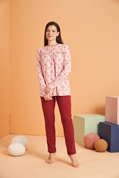 PJS Γυναικείο Σετ Πυτζάμες με Στρογγυλή Λαιμόκοψη - Μακρυμάνικο