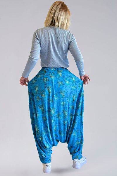 MAKSEN TEKSTİL Authentic Viscose Shalwar- Belmando Viscose Fabric Comfortable Fit Bohemian Authentic Style Women's Shalwar with Pockets