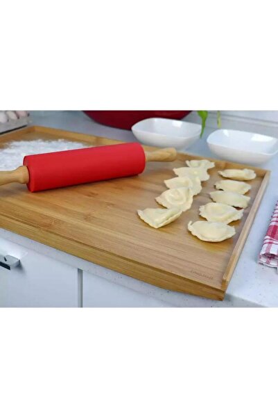 Kinghoff Bamboo manual chopper with edges, rectangular, 55x43x4.5 cm,