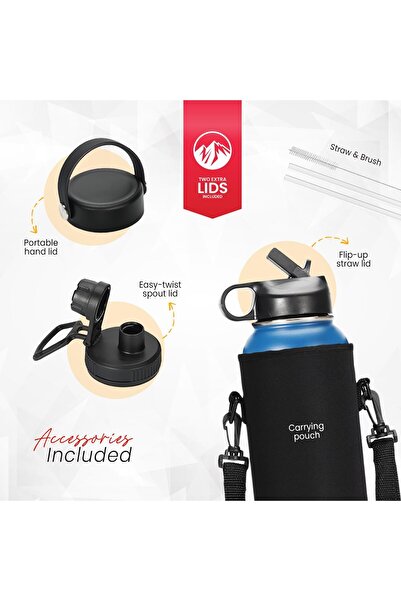 Generic ZeroSpace Stainless Steel Water Bottle 1200ml Insulated Vacuum Thermos (Blue)