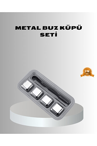 BRF ElivoraSell Paslanmaz Metal Buz Küpleri Seti Klipsli Sulandırmadan Soğutm...