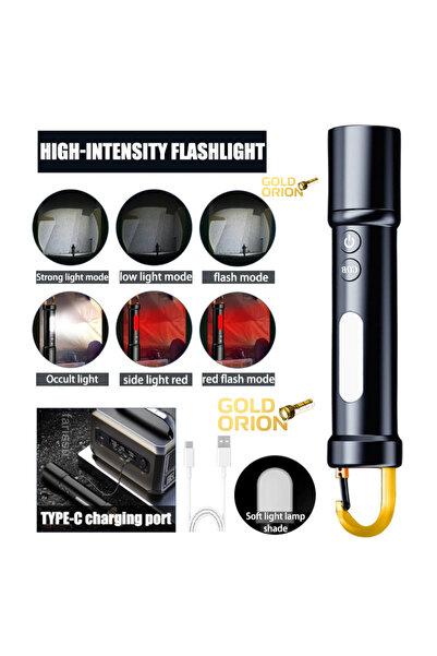 Goldorion OR-723 Şarjlı Balıkçı Feneri | 3000 Lümen Güç | Type-C Hızlı Şarjlı...