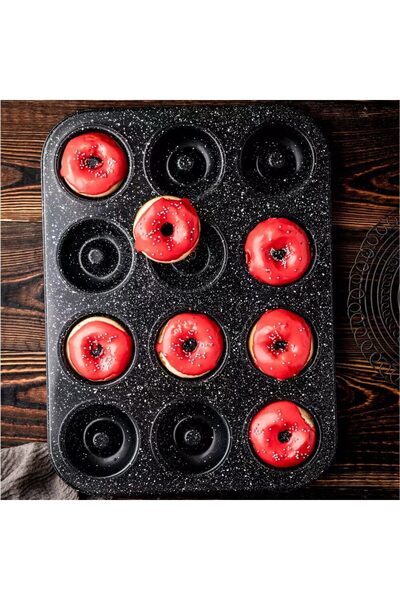 Klausberg Forma de copt, pentru coacerea a 6 briose, cu invelis antiaderent, neagra, 26,5x17,5 cm,