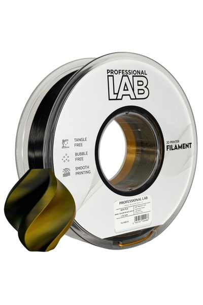Professional LAB Professional Filament LAB Silk PLA Dual Color Black Gold 1.75 mm 1 kg