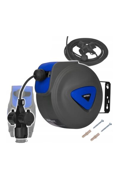 Kraft Electrical extension cable with automatic retractable drum, 15 m, 3 x 1.5 mm,