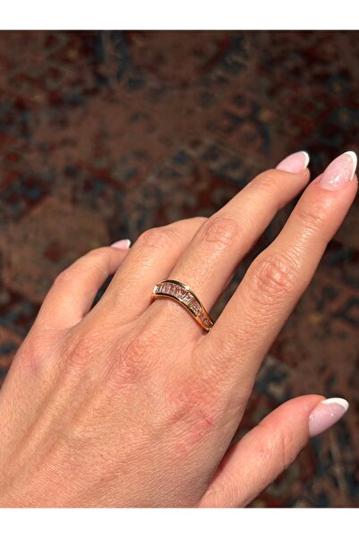 mysteriajewelry Wave Ayarlanabilir Pembe Taşlı Yüzük