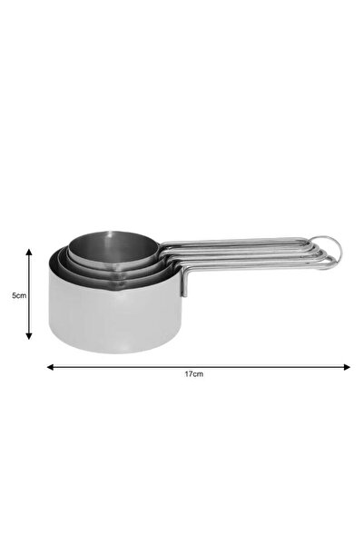Kinghoff Set of 4 kitchen measuring utensils, stainless steel, 60, 80, 125, 250 ml,