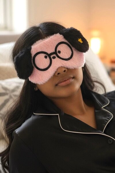 TAKIŞTIR Pink Color Plush Sleeping Band with Dog Figure