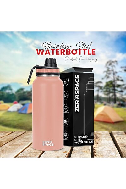 Generic ZeroSpace Stainless Steel Water Bottle 1L (32oz) Double Wall Vacuum Insulated - Pink