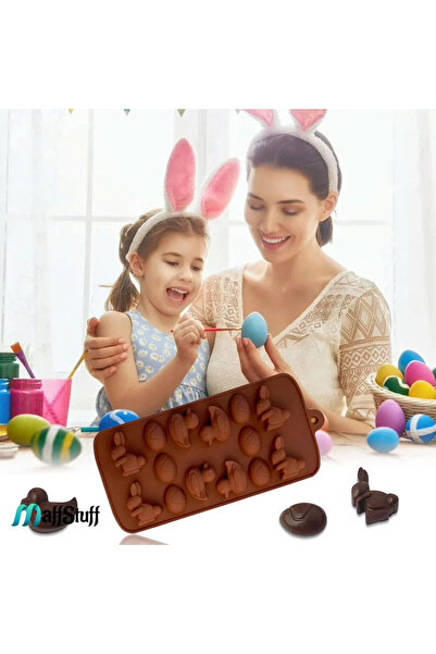 MaffStuff Silicone mold for candy and ice, Ducks Rabbits Eggs model 21 x 10 x...