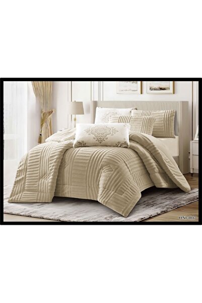 SNOOZYL Double winter bedspread set, soft velvet faux fur, 6 pieces, fully filled, warm and luxurious, size 260*240 cm