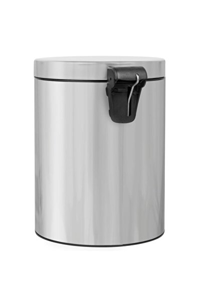 Powerx Pedal bin, 5 liter capacity, fireproof insert, silver,