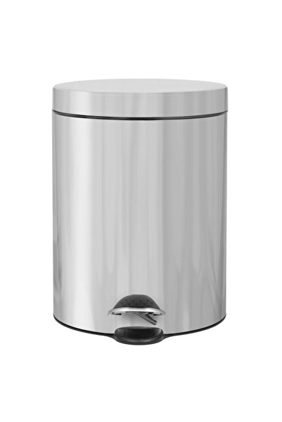 Powerx Pedal bin, 5 liter capacity, fireproof insert, silver,