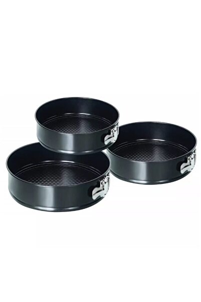 Kinghoff Forma de tort cu strat antiaderent, set 3 piese 24/26/28cm, negru,