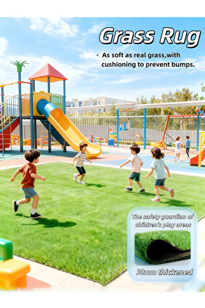 Generic Artificial grass carpet with drainage holes, for courtyards, balconies, squares, and gardens.