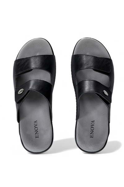 Enova Orthopedic Men's Leather Slippers Suitable for Daily Use