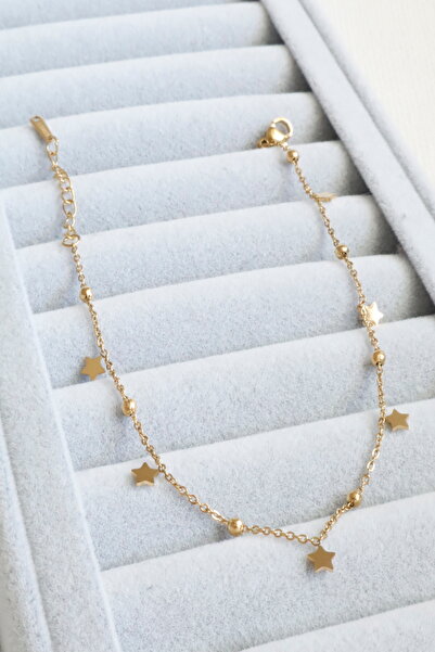 DEMOKAN Women's Steel Anklet Star Anklet Non-Tarnish Anklet