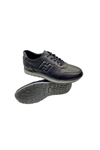 SULA Men's Lace-Up Leather Black Rubber Sole Casual