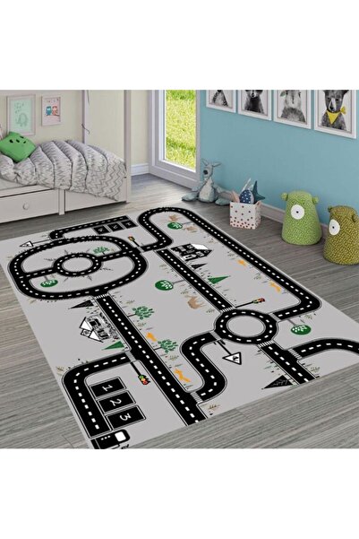 OEM Children's thermo-insulating non-slip rug – interactive road design, 80×150 cm