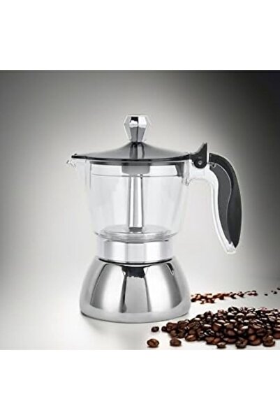 LUXURY 350ml Moka pot, Italian espresso maker, stainless steel base, rust-resistant. High safety valve.