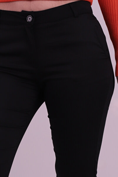 armonika Women's Black Pocketed Fabric Trousers Arm-26K136080