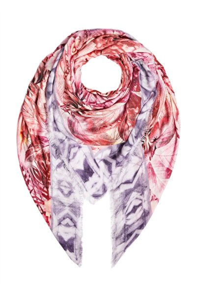 Guess Women's Multicolor Floral Modal Scarf - Pink & Purple Palms - Elegant Nature-Inspired Design