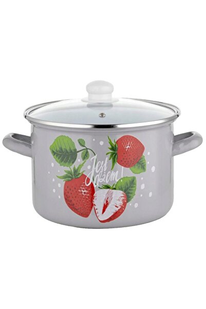 Florentyna Pot with lid, made of steel, coated, compatible with all types of ...