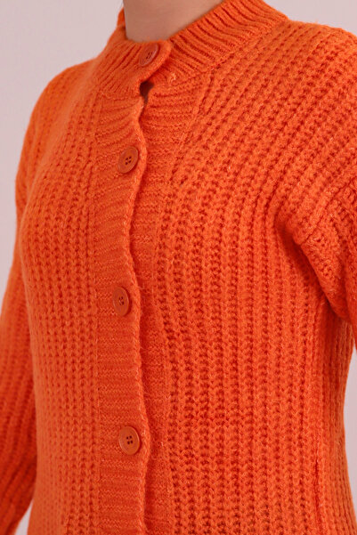 armonika Women's Orange Side Button Detailed Knitwear Cardigan Arm-26K136030
