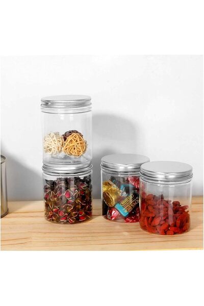 FUFU 16 Ounce Clear PET Plastic Mason Jars - 6 Pack (Wide Mouth, Airtight)