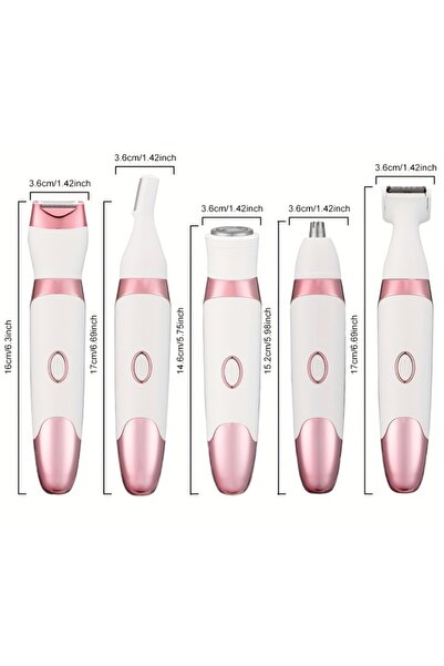 Generic Women's 5-in-1 Electric Hair Removal Kit - USB Rechargeable Multi-Functional Trimmer, Shavers